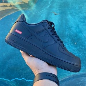 Supreme Nike Air Force 1 Low AF1 Black Sneakers aj